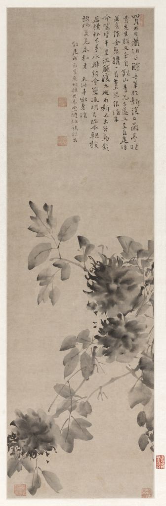 图片[1]-Xu Wei Ink Peony Axis-China Archive